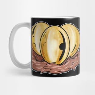 A Set Of Golden Painted Easter Eggs In Nest. Easter Egg Mug